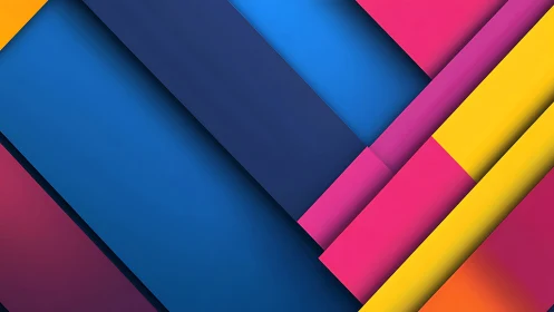 Diagonal layered color planes construct a geometric abstract field