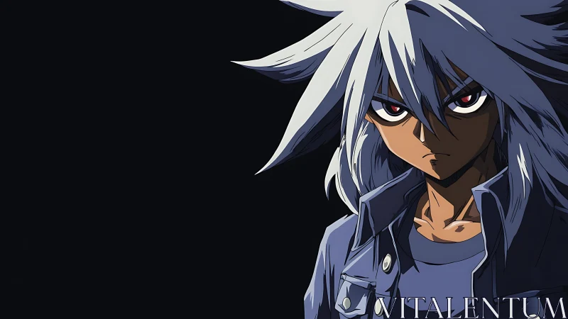 Anime character portrait with dramatic side lighting composition.