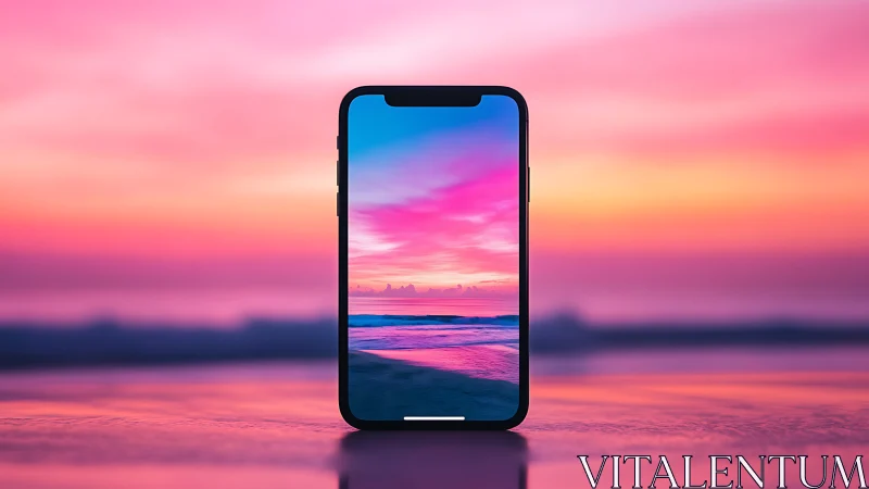 Phone portal turns neon shoreline into pocket-sized horizon