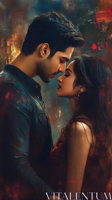 Intimate Portrait With Atmospheric Texture Overlay and Warm Color Grading