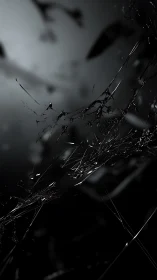 Dark abstract shards forming angular web-like structure.