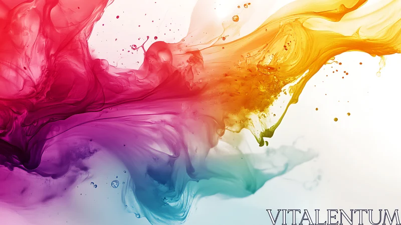 Chromatic liquid plumes merge in dynamic abstract gradient.