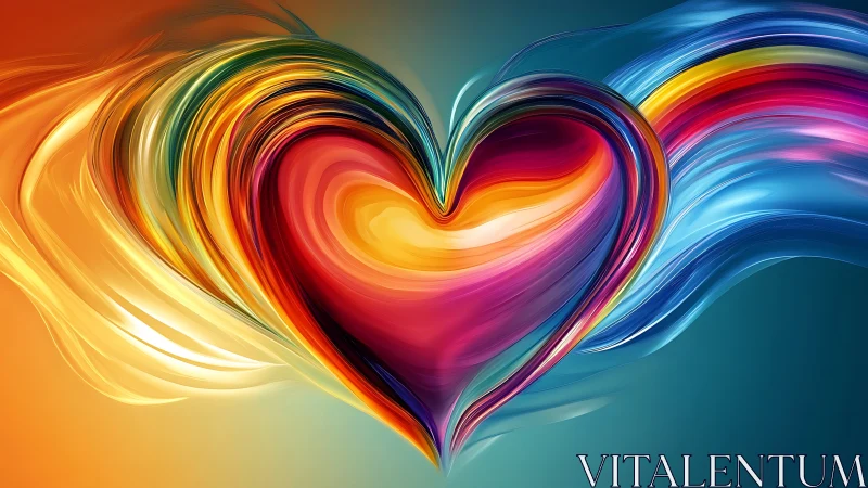 Luminous Heart: Rainbow Flux Symphony.