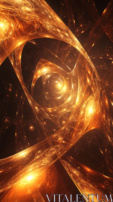 Galactic ribbons curl into a molten spiral of wandering light