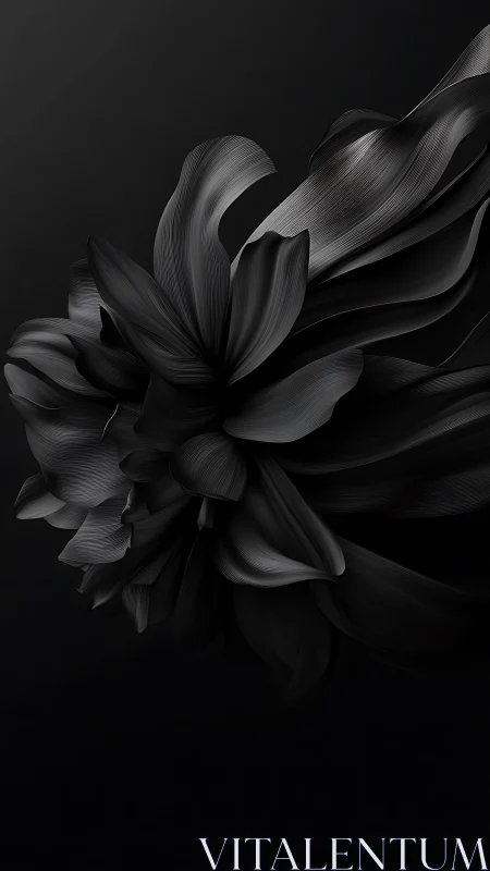 Monochromatic Floral Study: Layered Petals in Dramatic Chiaroscuro