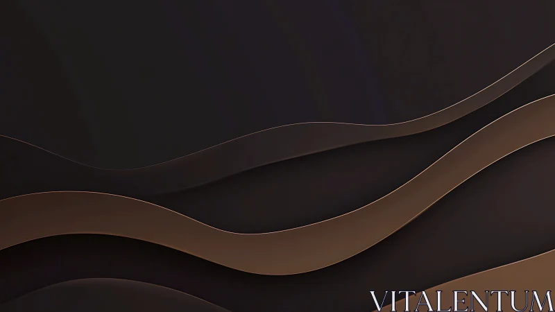 Layered dark waves with smooth metallic brown bands.