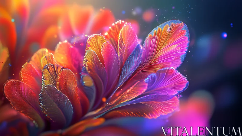 Iridescent fractal petals unfold in luminous cosmic bloom.