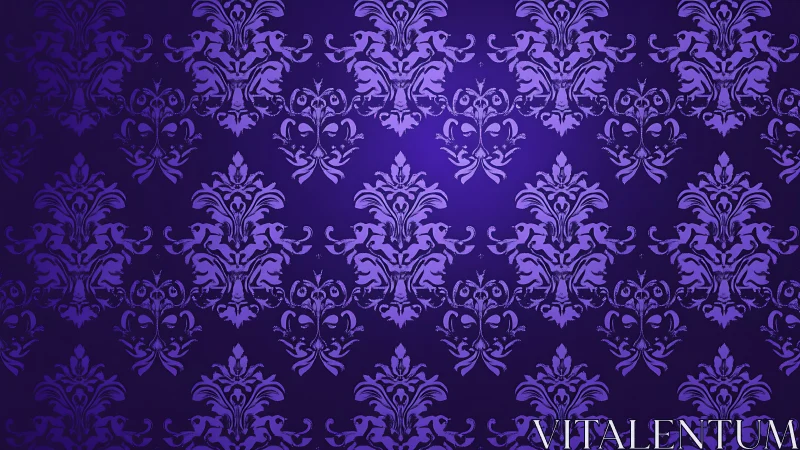 Elegant purple damask pattern with dreamy vintage charm.