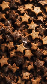 High-density star-shaped biscuit array under warm keylight.