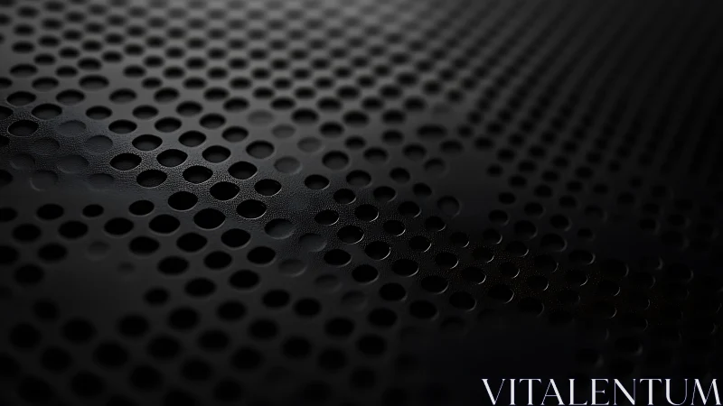 Gentle light glides across a dark perforated metal surface