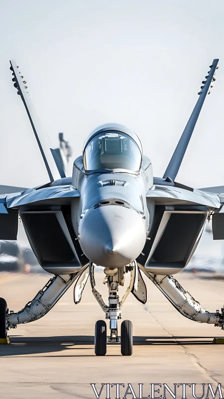 Modern twin‑engine jet fighter parked on airfield tarmac.