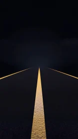 Vanishing-point highway line rendered with cinematic minimalism