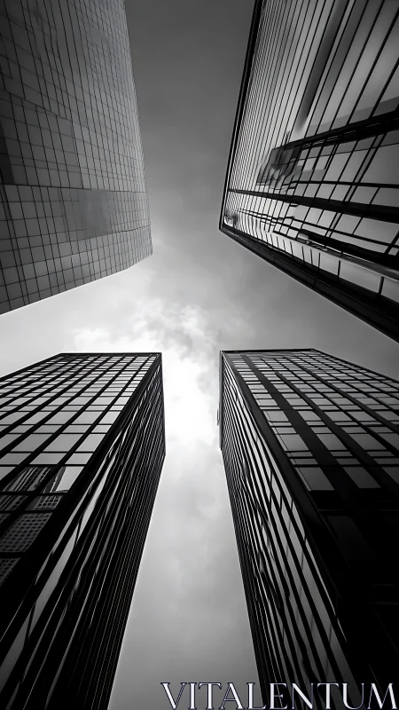 Sky-slicing glass canyons cradle a pale, storm-stilled sun.