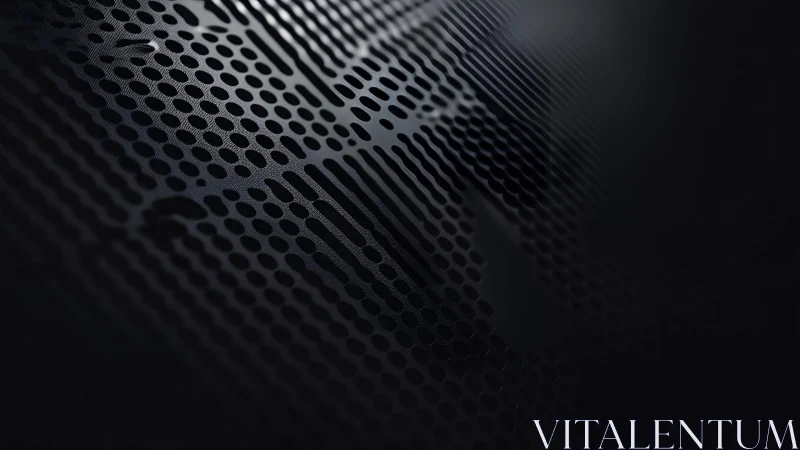 Abstract metallic surface with perforated dot pattern and dark tones.
