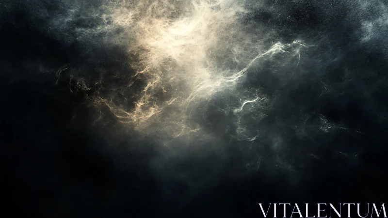 Nebulous light cloud in deep space style digital painting.