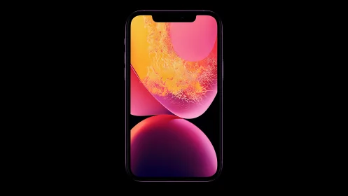 Smartphone Display with Dual Gradient Wallpaper Design Composition