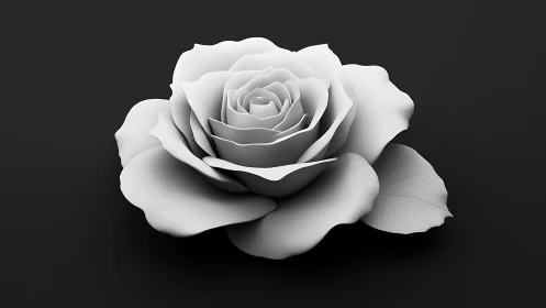 Monochromatic Rose Study in White and Shadow.