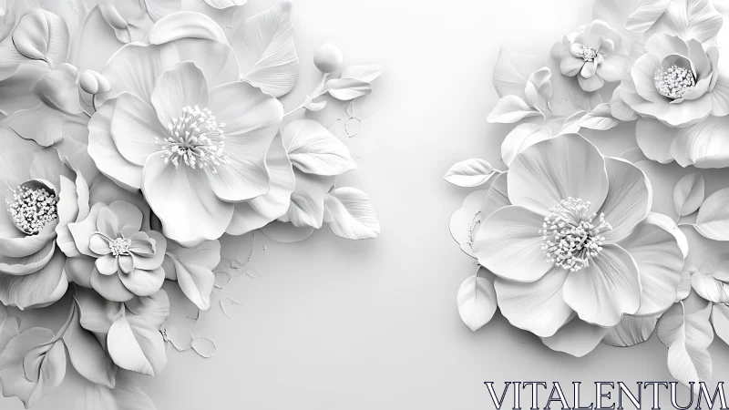 Sculptural Blooms: Monochromatic Petals in Relief