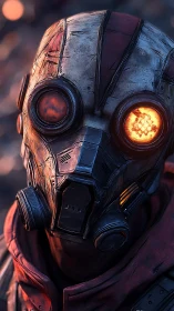 Thermally irradiated combat respirator with molten optic core.