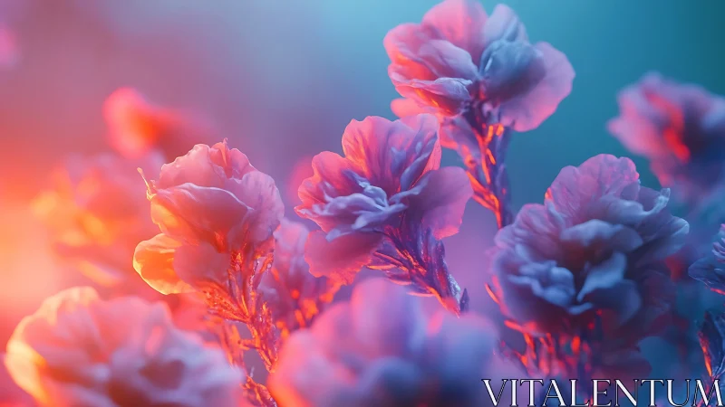 Luminous Carnation Blooms Rendered with Chromatic Light Diffusion