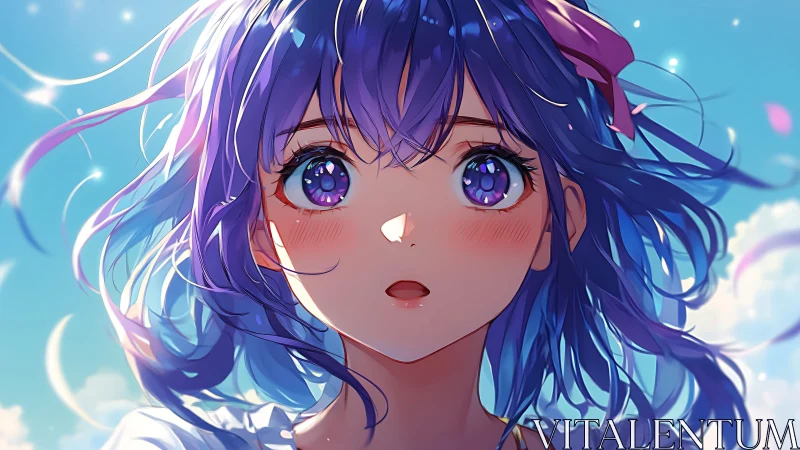 Skystruck girl with starlit eyes and wind-tossed wonder.