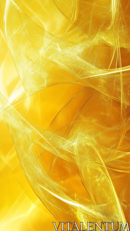 Golden Whispers of Light in Flowing Abstract Ribbons.