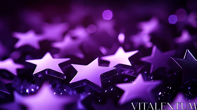 Luminous violet star shapes glow in dreamy soft focus.