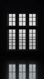 Soft gray light through quiet windowpanes and reflection.