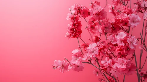 Pink Phlox Clustering Against Monochromatic Background with Depth Gradient