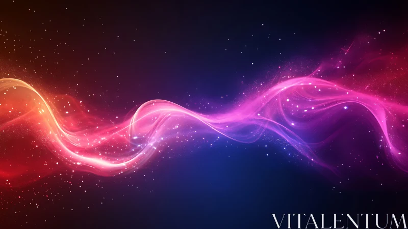 Neon energy wave glows across a deep cosmic gradient.