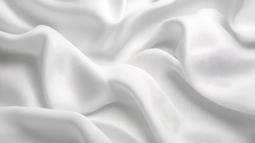 Soft White Silk Fabric with Gentle Folds, Minimalist Style.