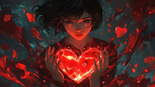 Luminous Heart: A Soul's Fiery Passion.