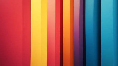 Color columns quietly rehearse a rainbow in perfect lines