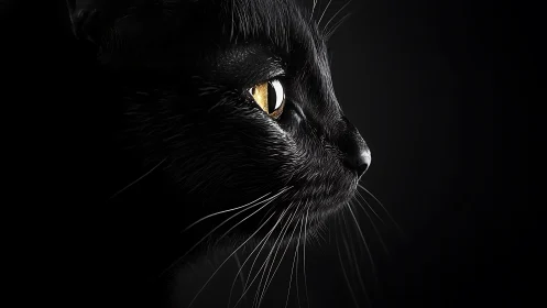 Obsidian Sentinel: Where Amber Eyes Pierce the Void