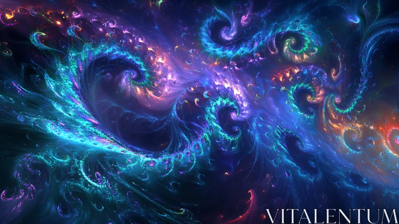 Cosmic neon vortexes swirling through stellar currents.