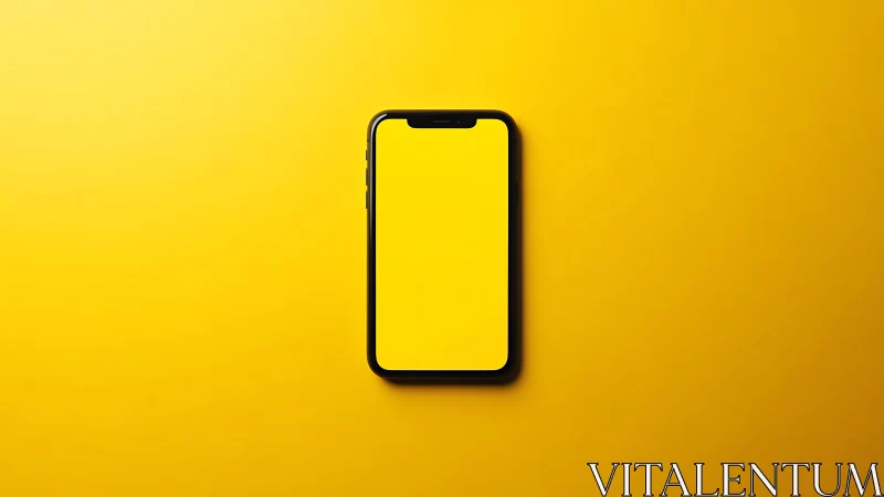Smartphone mockup on yellow background