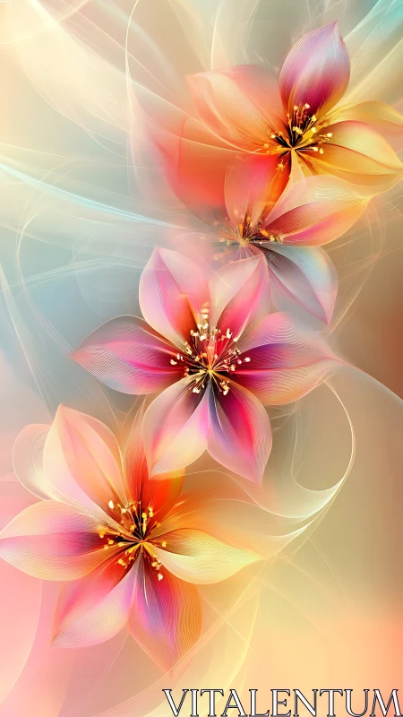 Spectral gradient blossoms in layered vector translucency.