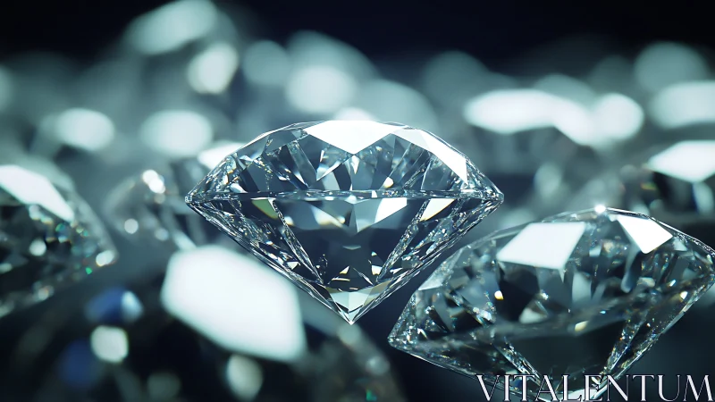 High-clarity cut diamonds rendered with controlled lighting