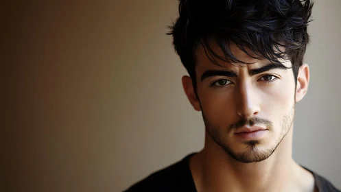 High-detail male portrait with shallow depth of field and soft lighting