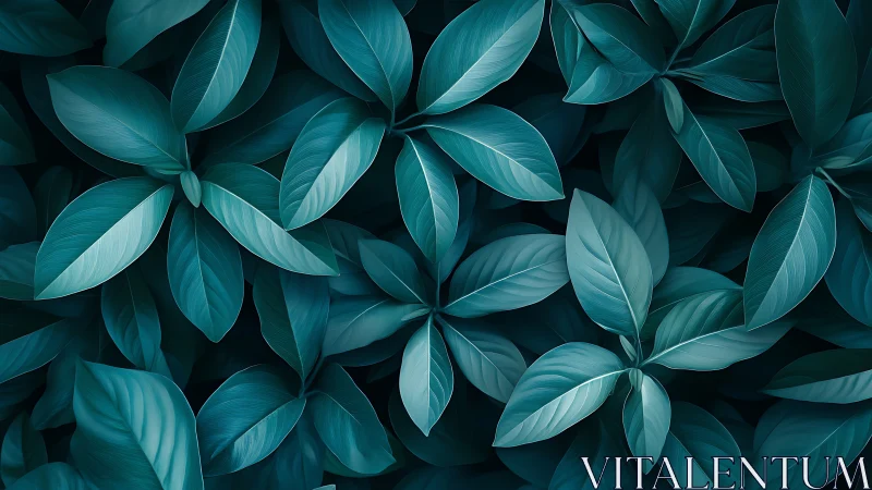 Dense overlapping teal foliage forms a uniform leaf surface