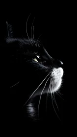 Luminous Eyes Gleam Against Midnight Shadows.