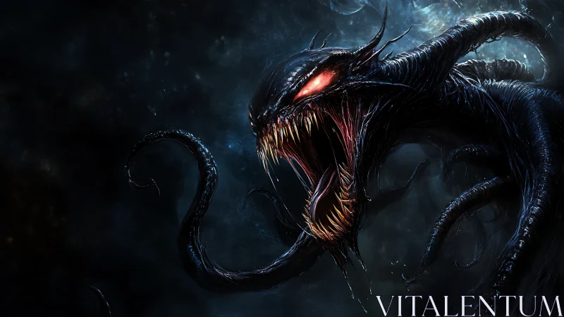 Cosmic nightmare creature unleashes a chilling otherworldly roar