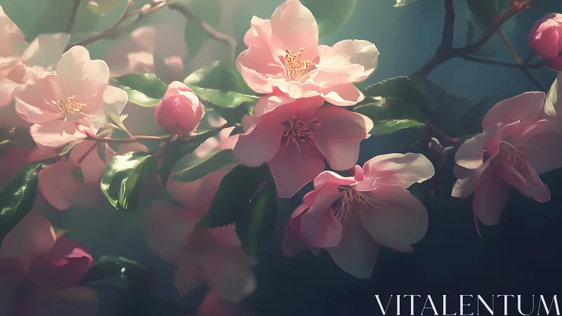 Luminescent botanical interplay: translucent petals with penetrating solar geometry.