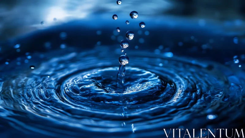 Midnight water droplet ballet over rippling sapphire pool.