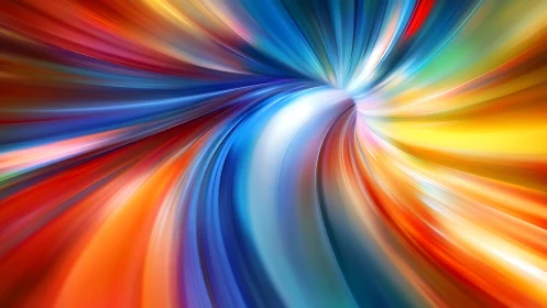 Radial chromatic vortex with dynamic motion-blur abstraction.