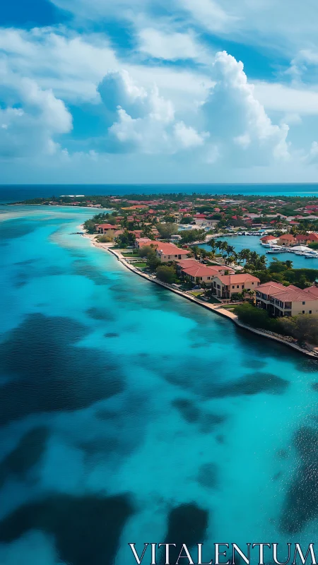 Tropical Paradise Island: Crystalline Waters Meet Vibrant Coral Homes.