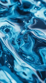 Shimmering waves of liquid blue create a calm abstract dream