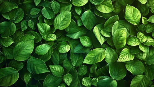 Dense green foliage forms a uniform, overlapping leaf layer