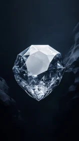 Quiet starlit diamond drifting in a deep midnight hush.