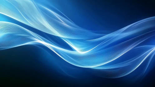 Gentle blue light waves flowing in a calm digital dreamscape.